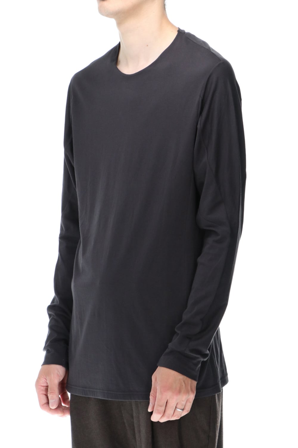 Long sleave indian cotton jersey ( SUVIN )  Charcoal