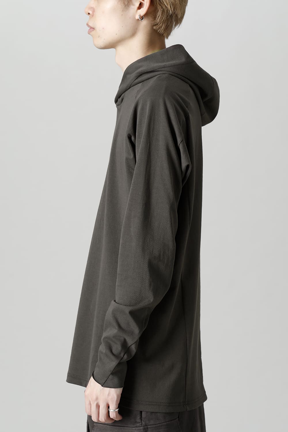 Pullover hoodie Cotton jersey Warm Gray