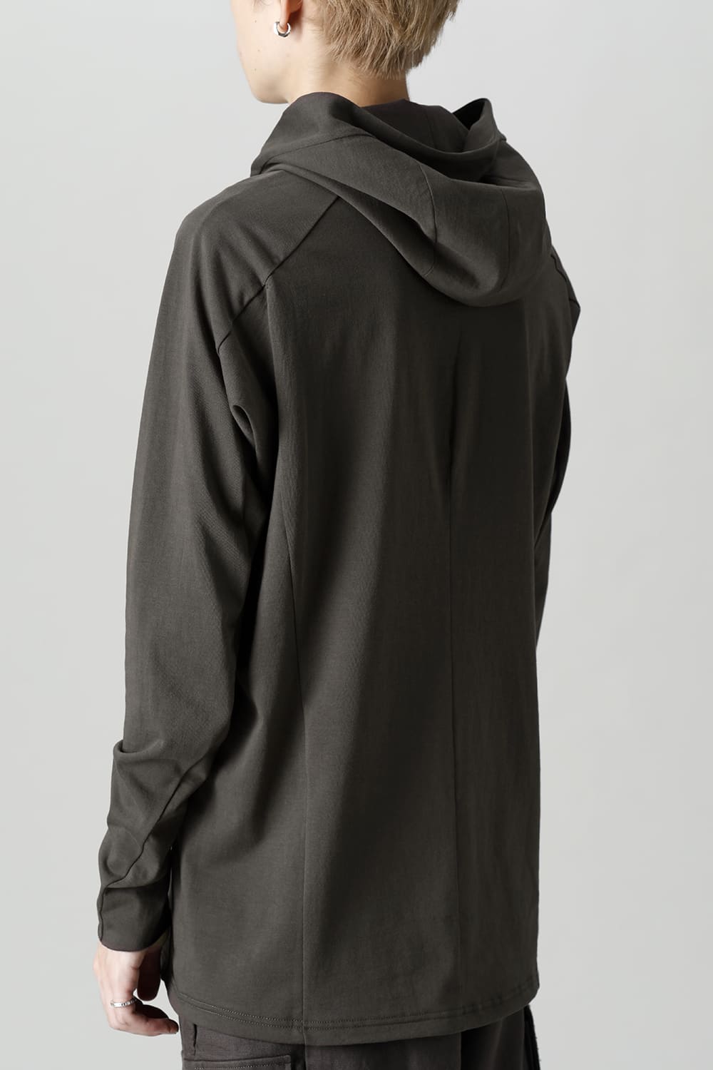 Pullover hoodie Cotton jersey Warm Gray