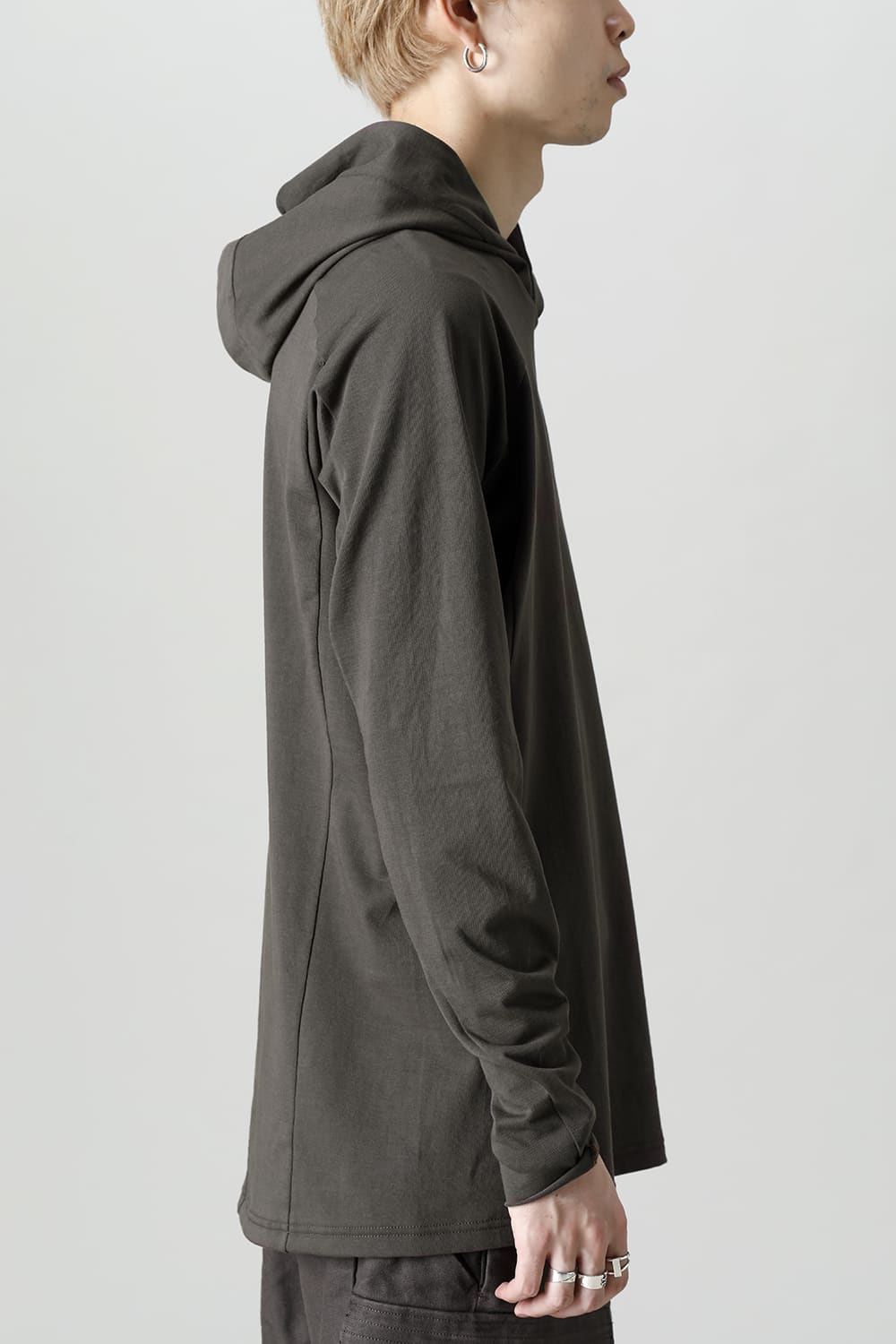 Pullover hoodie Cotton jersey Warm Gray