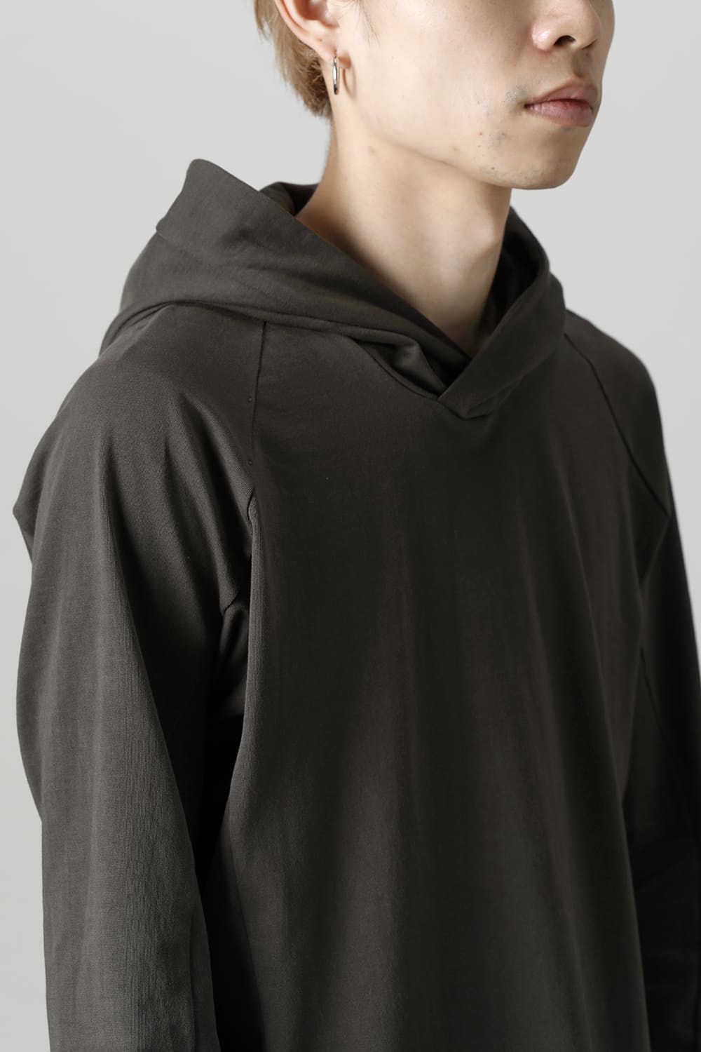Pullover hoodie Cotton jersey Warm Gray