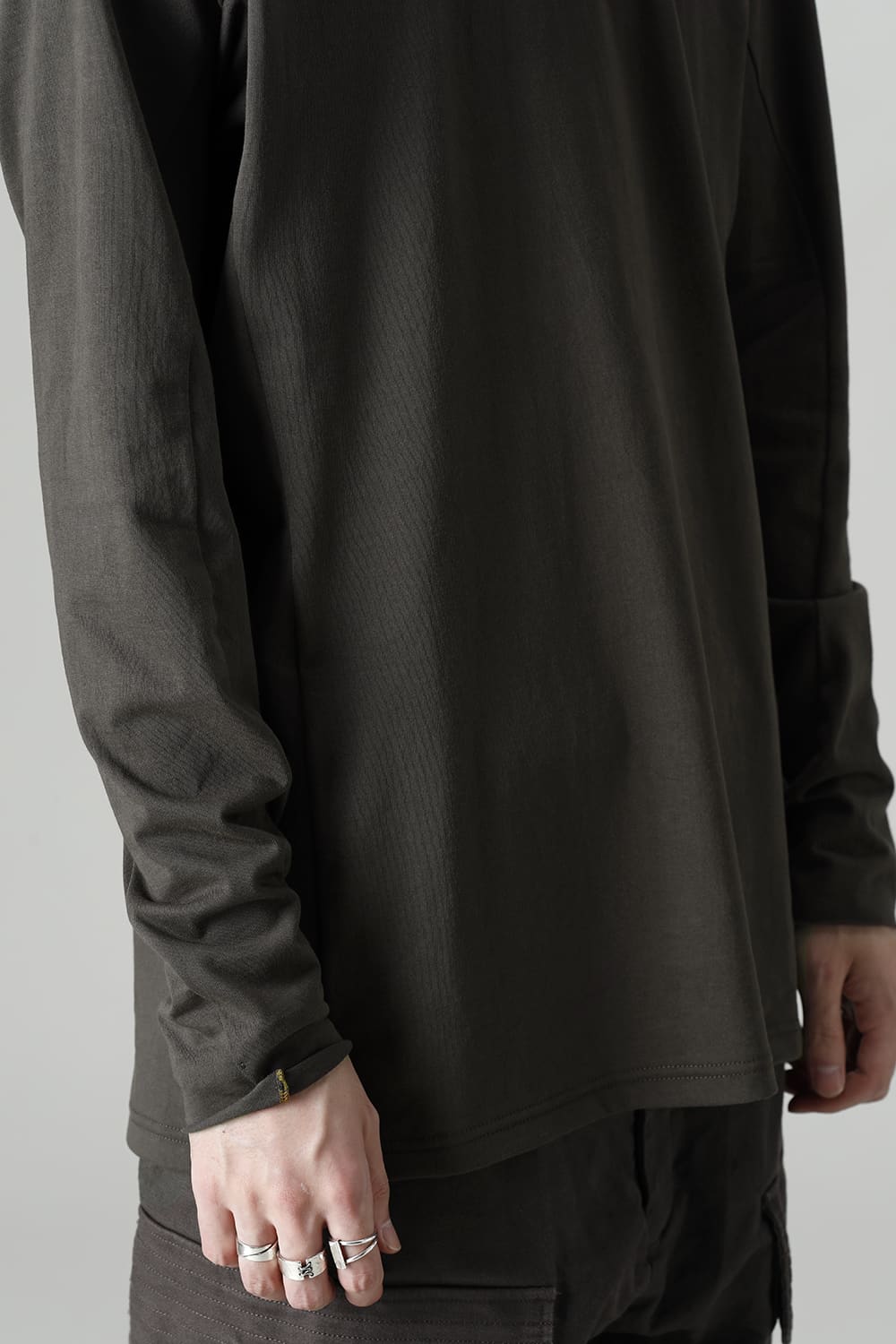 Pullover hoodie Cotton jersey Warm Gray