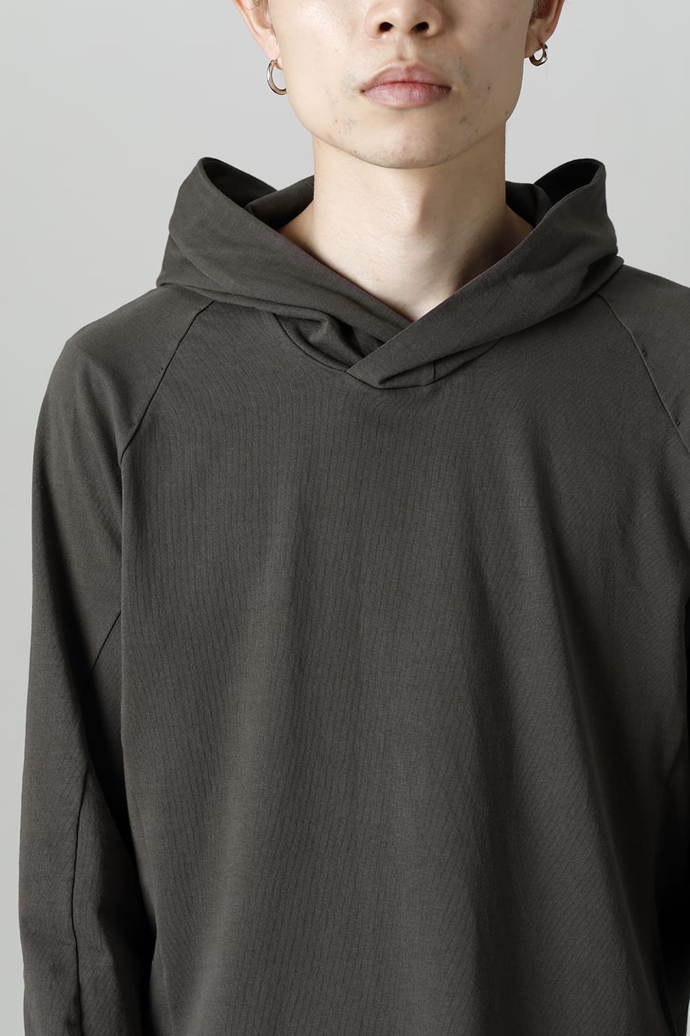 Pullover hoodie Cotton jersey Warm Gray