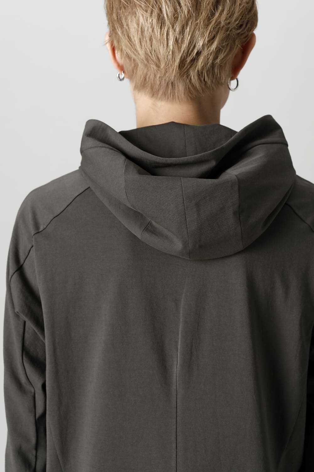 Pullover hoodie Cotton jersey Warm Gray