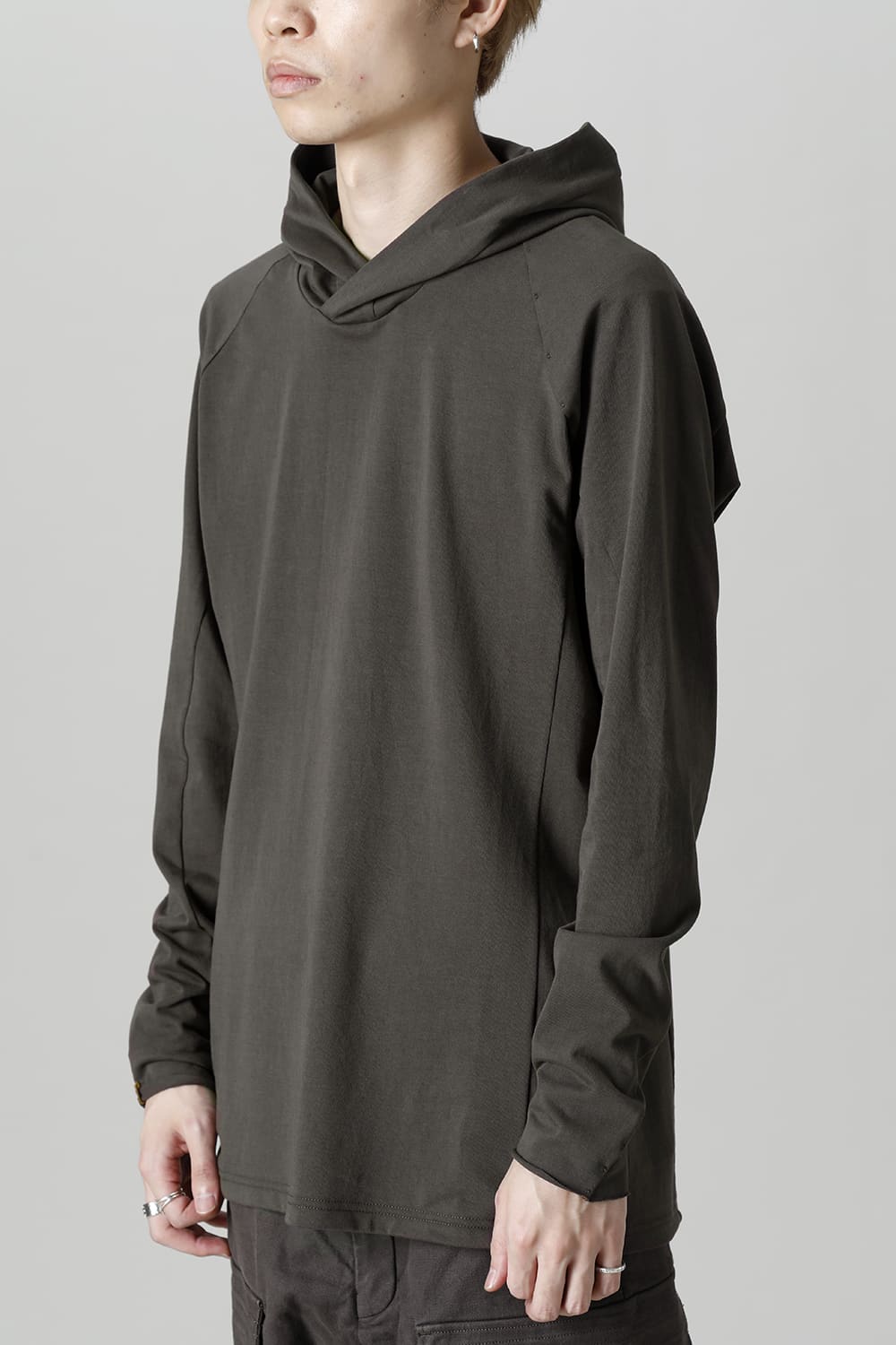 Pullover hoodie Cotton jersey Warm Gray