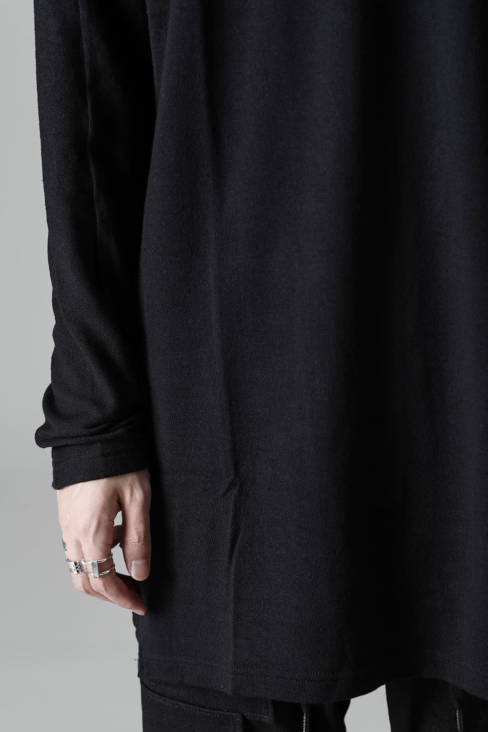 ロングスリーブ シルクジャージー ブラック
