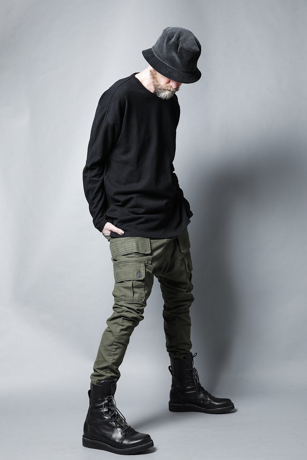 ロングスリーブ シルクジャージー ブラック