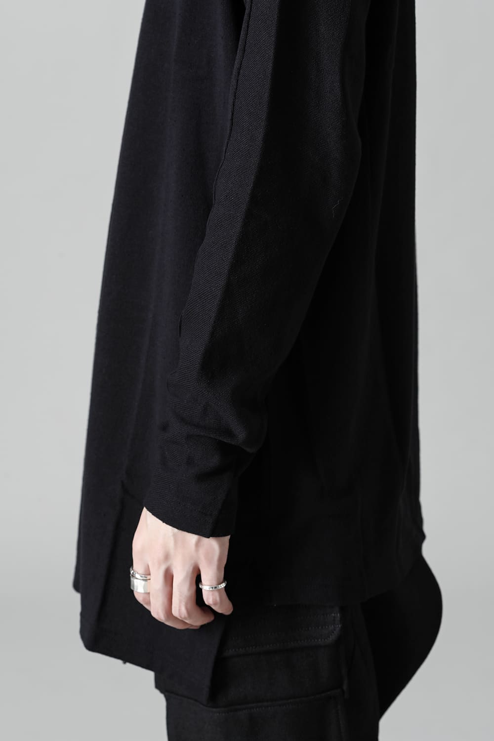 ロングスリーブ シルクジャージー ブラック