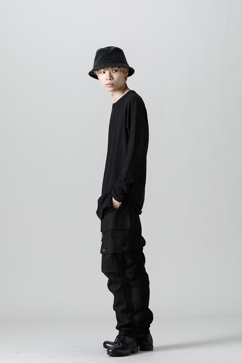 ロングスリーブ シルクジャージー ブラック