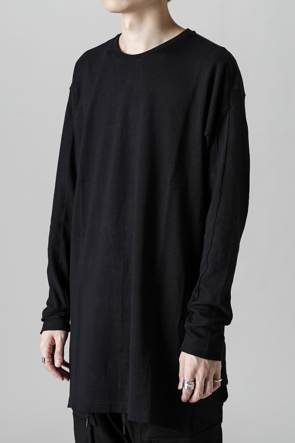 ロングスリーブ シルクジャージー ブラック