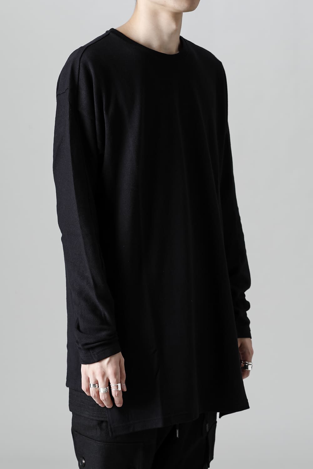 ロングスリーブ シルクジャージー ブラック