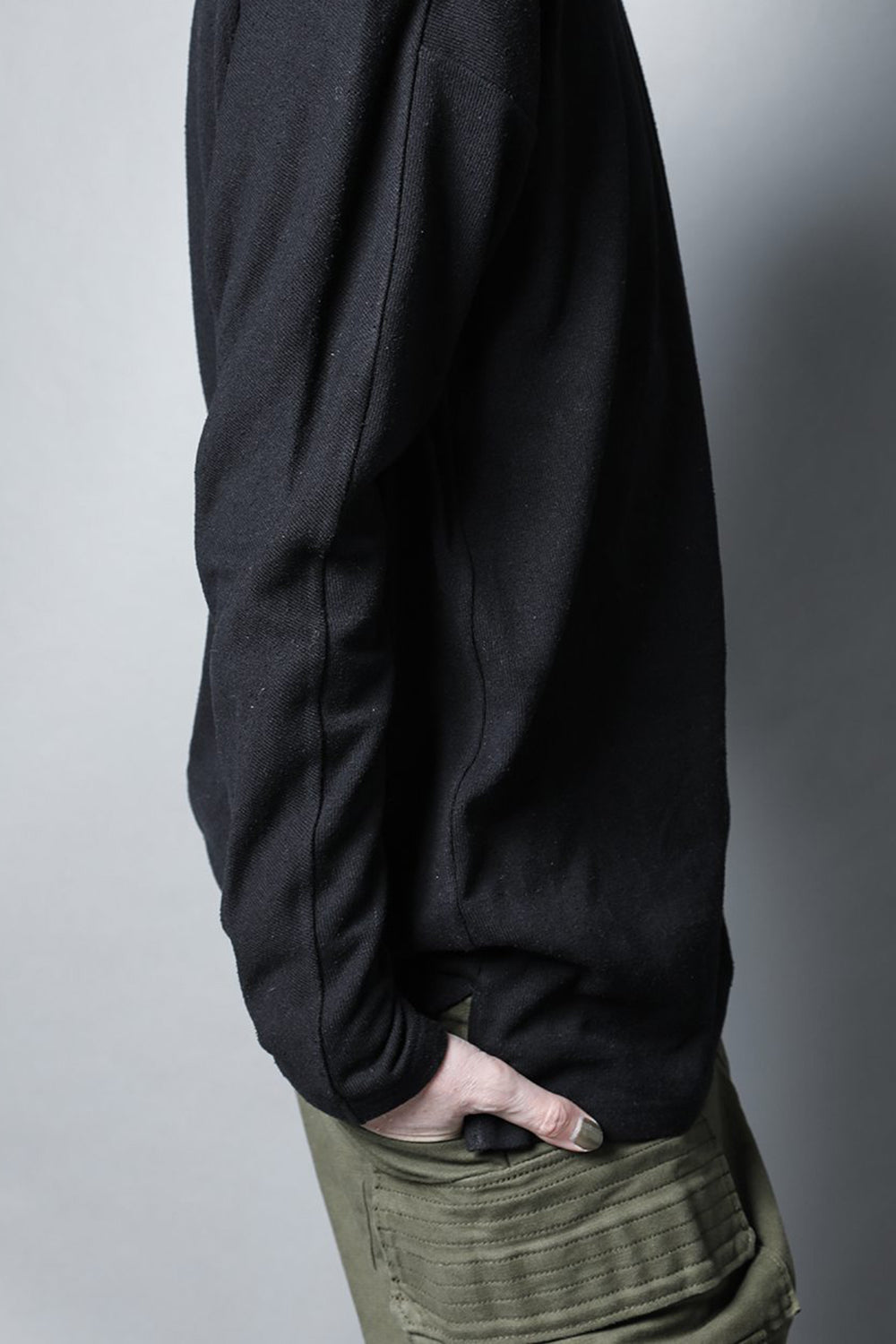 ロングスリーブ シルクジャージー ブラック