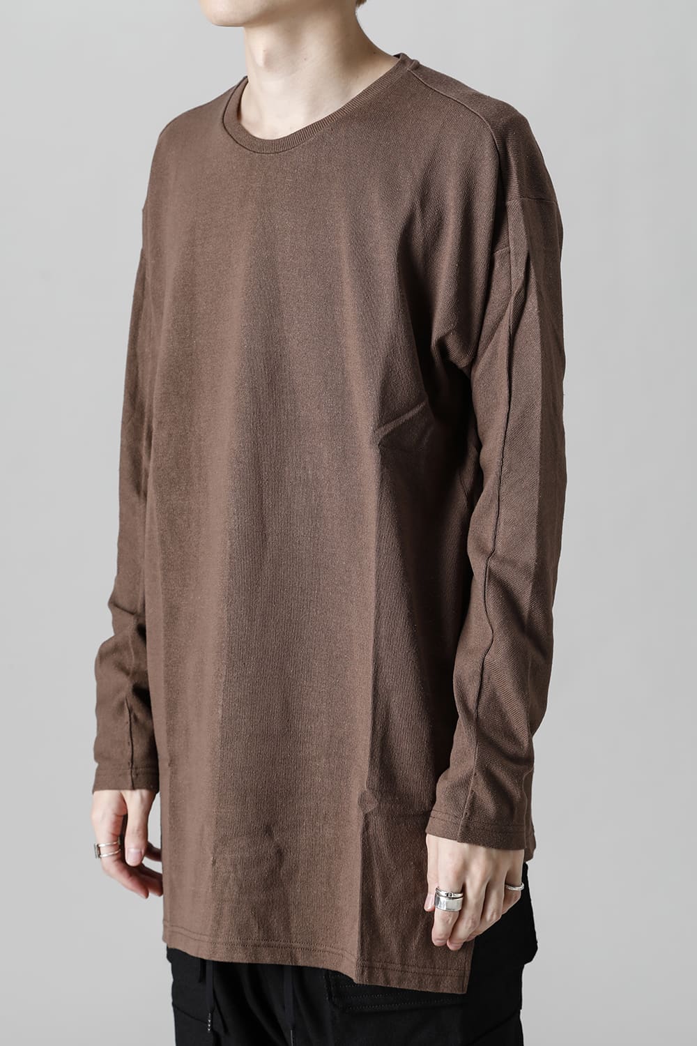 ロングスリーブ シルクジャージー チェスナット