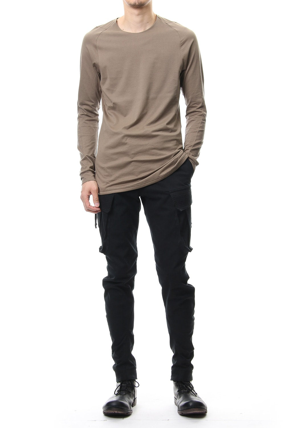 Long sleeve Indian cotton jersey ( SUVIN ) - Desert Gray