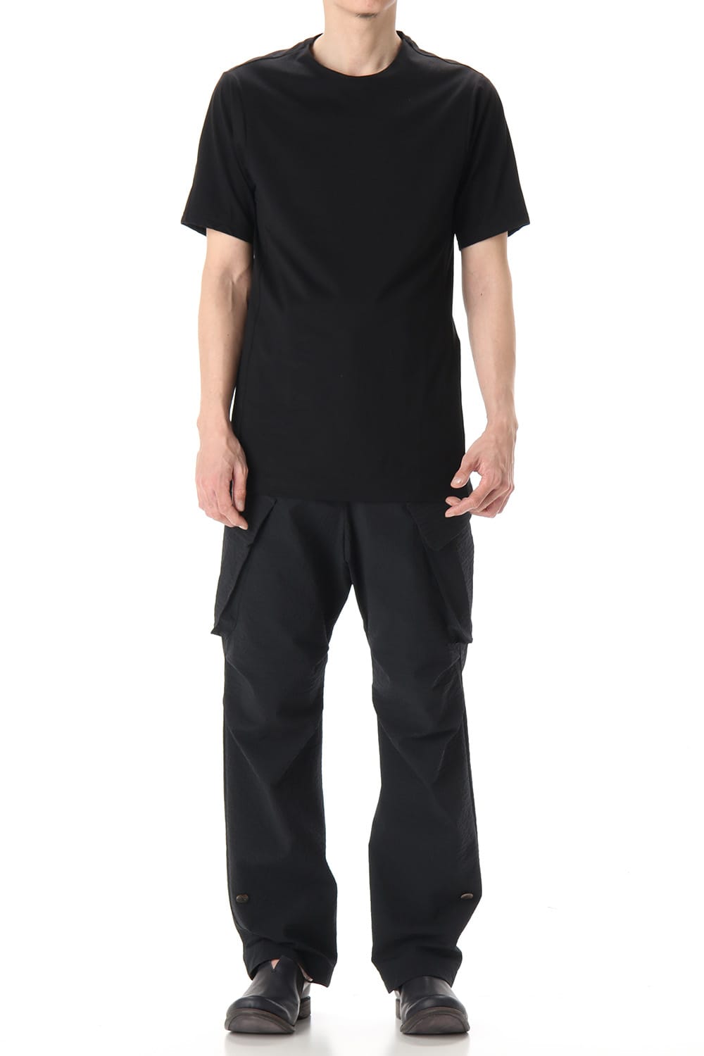 Short Sleeve egyptian cotton jersey (SUVIN) - Black