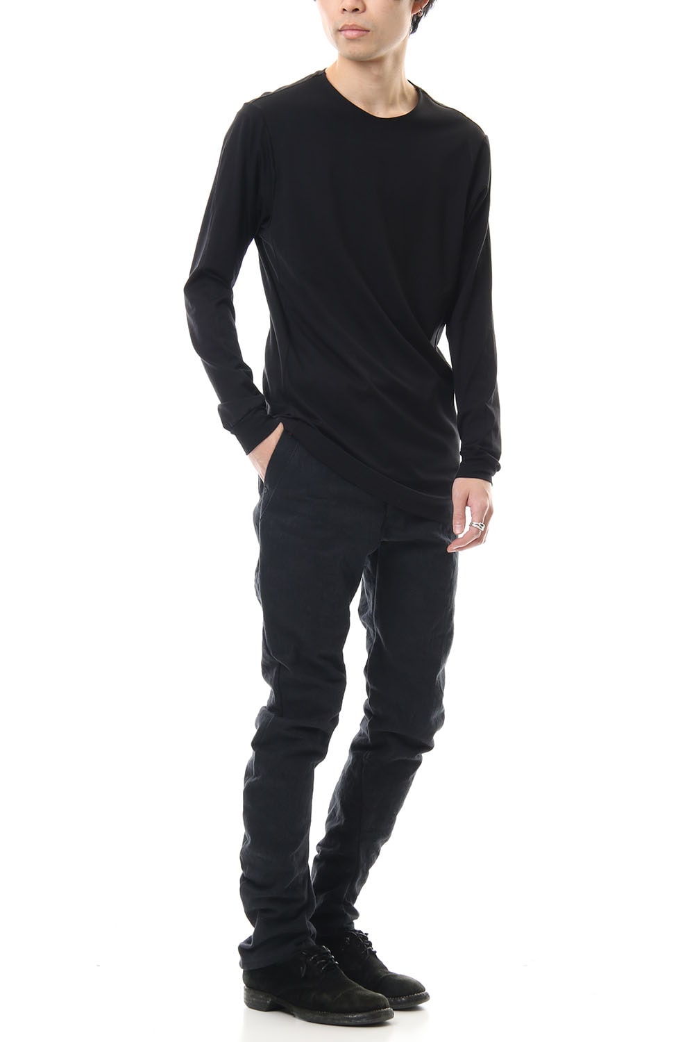 Long Sleeve egyptian cotton jersey (SUVIN) - Black