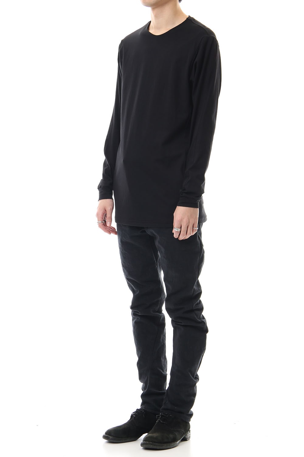 Long Sleeve egyptian cotton jersey (SUVIN) - Black