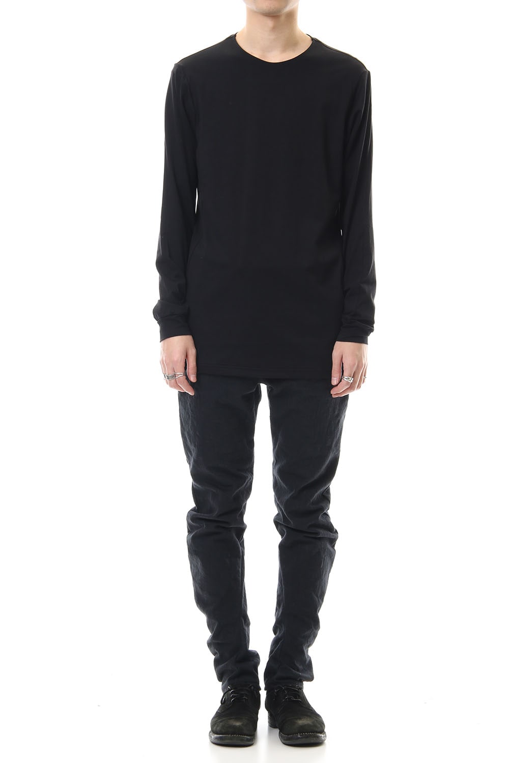 Long Sleeve egyptian cotton jersey (SUVIN) - Black
