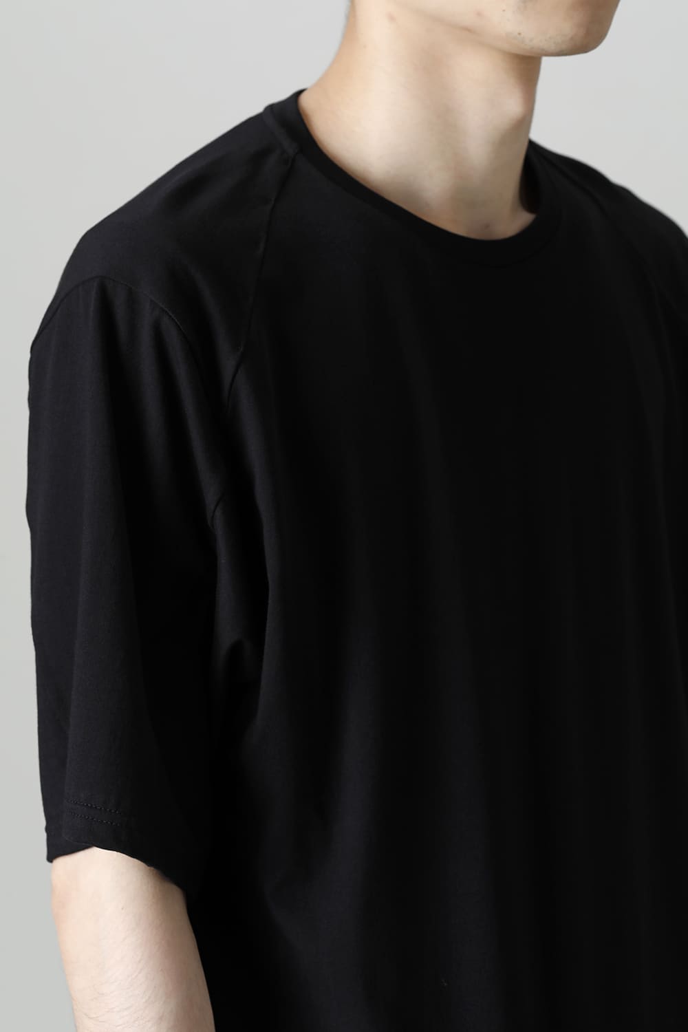 Short sleeve Egyptian cotton Interlock jersey (SUVIN) Black