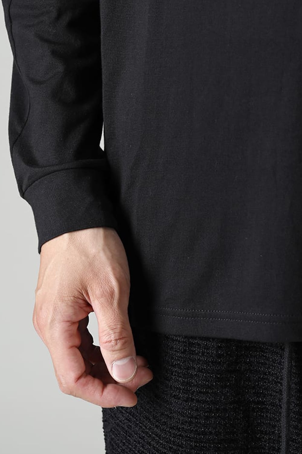 Long sleeve Egyptian cotton Interlock jersey (SUVIN) Black