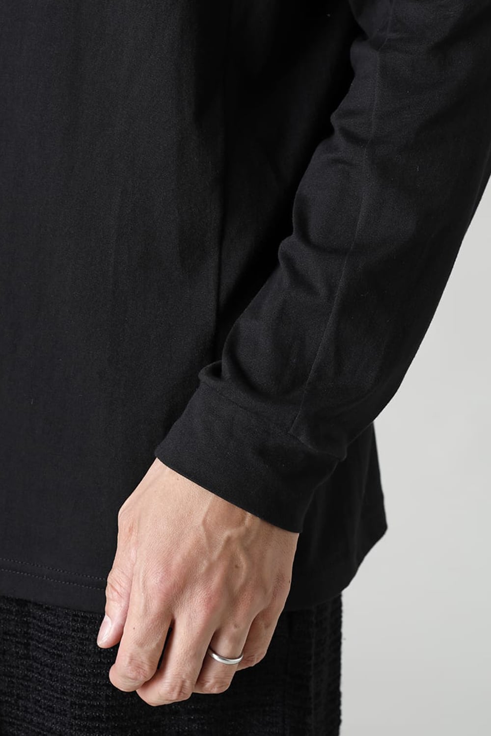 Long sleeve Egyptian cotton Interlock jersey (SUVIN) Black