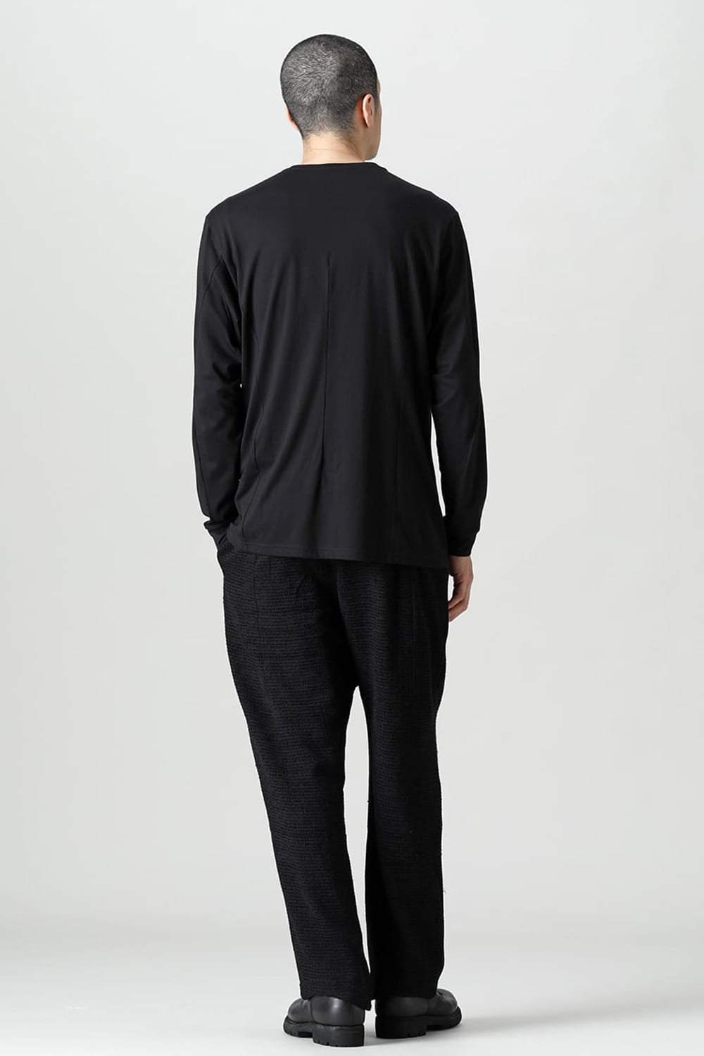 Long sleeve Egyptian cotton Interlock jersey (SUVIN) Black