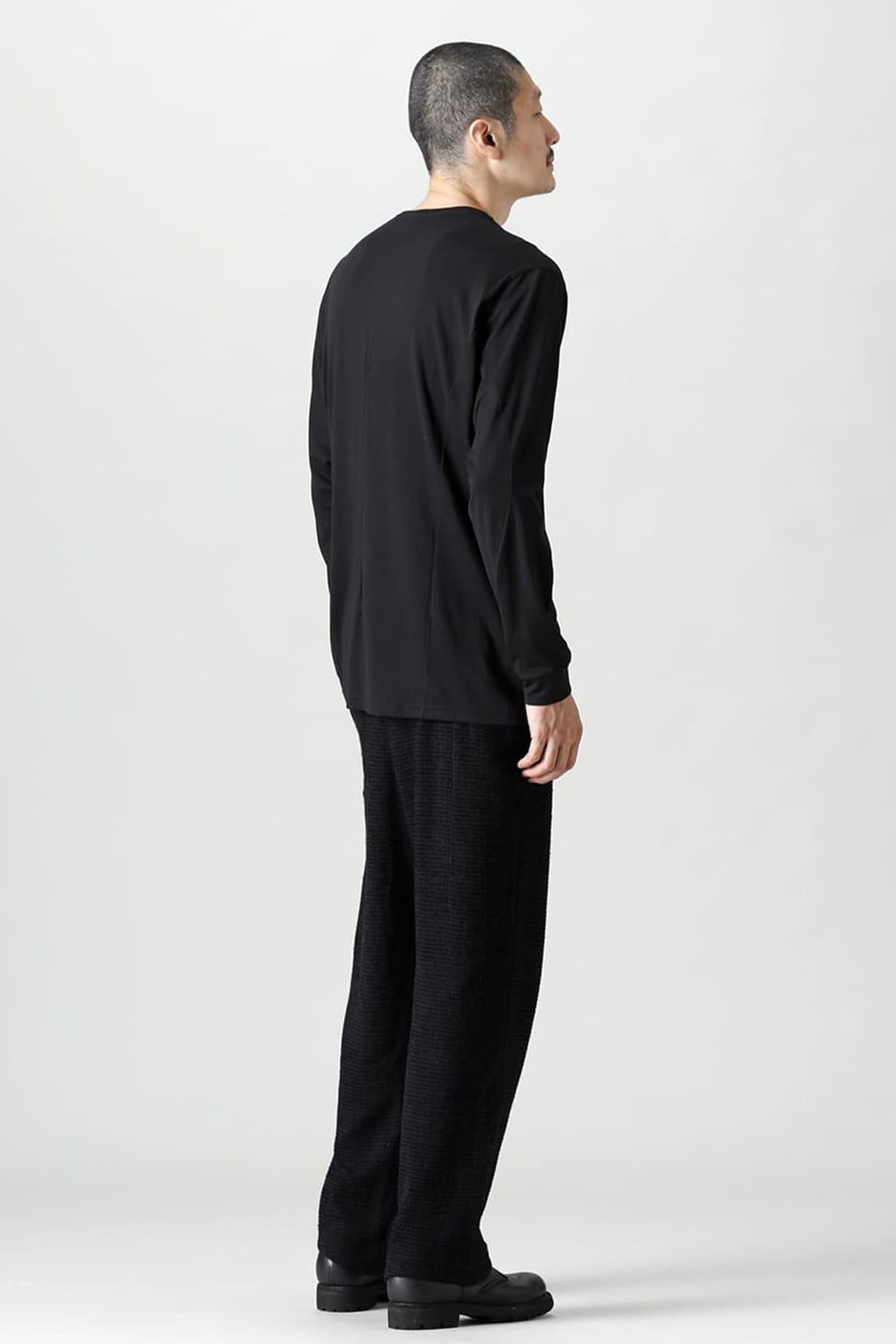 Long sleeve Egyptian cotton Interlock jersey (SUVIN) Black