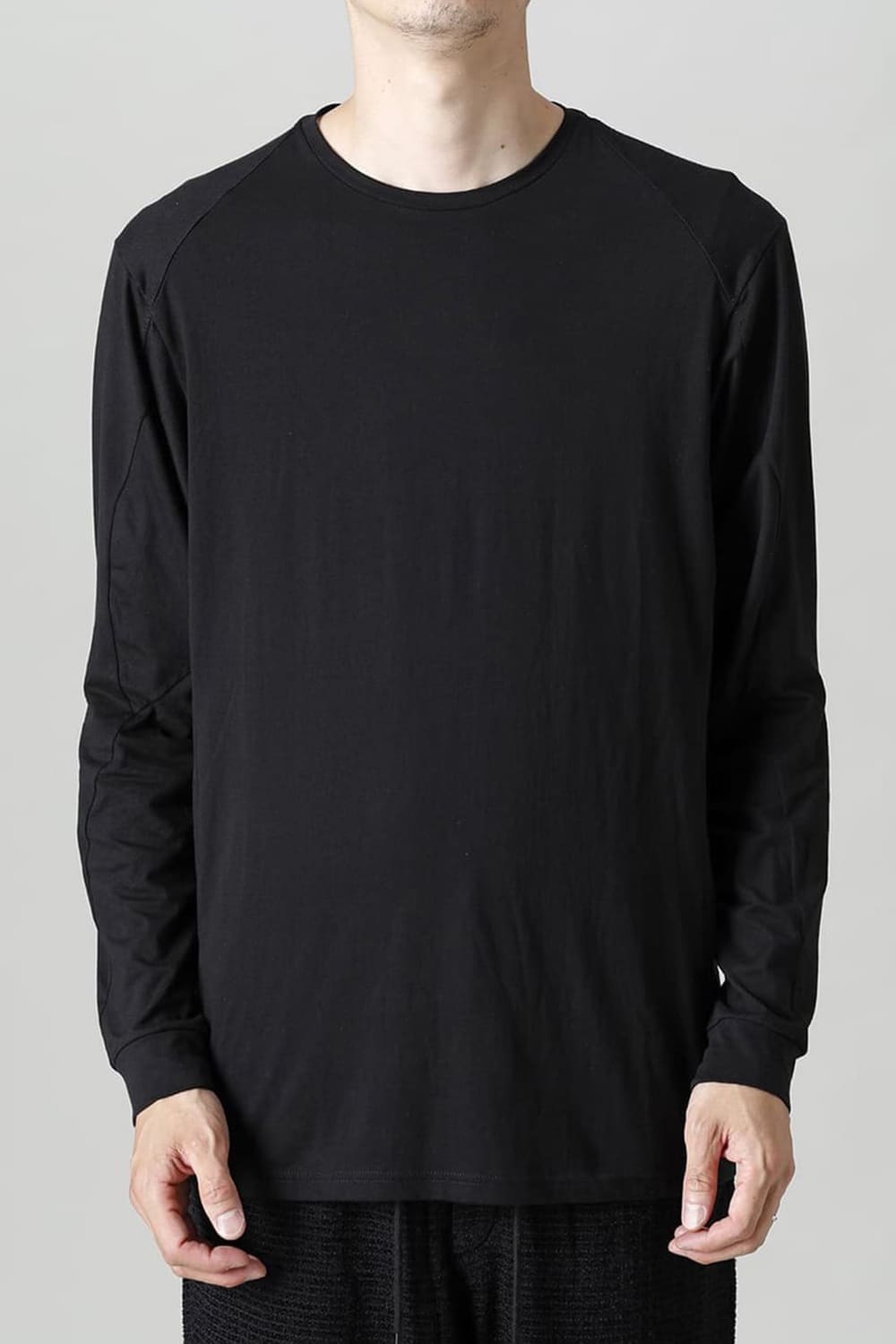 Long sleeve Egyptian cotton Interlock jersey (SUVIN) Black