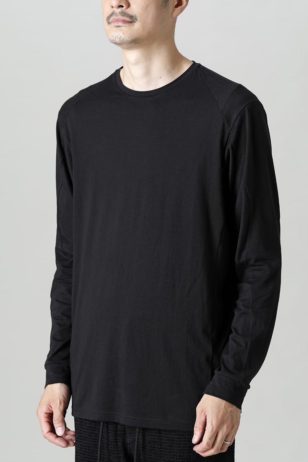 Long sleeve Egyptian cotton Interlock jersey (SUVIN) Black