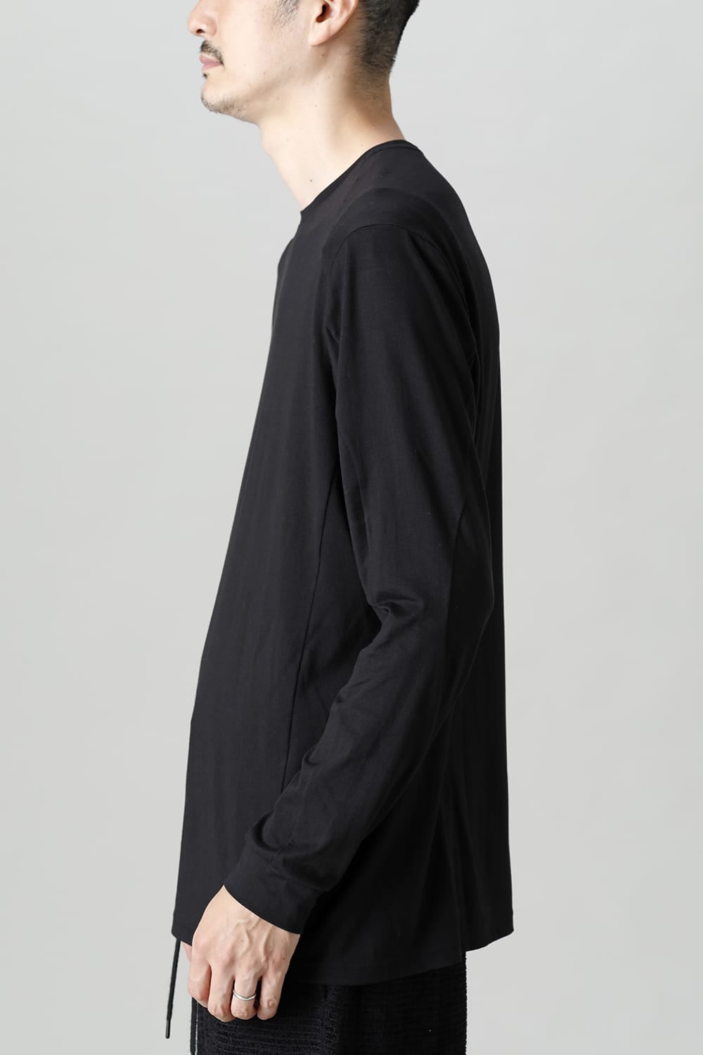 Long sleeve Egyptian cotton Interlock jersey (SUVIN) Black