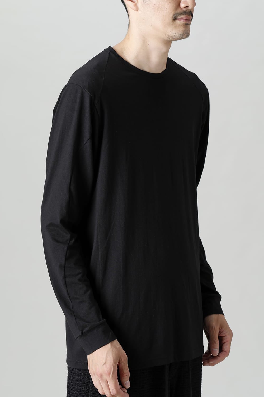 Long sleeve Egyptian cotton Interlock jersey (SUVIN) Black