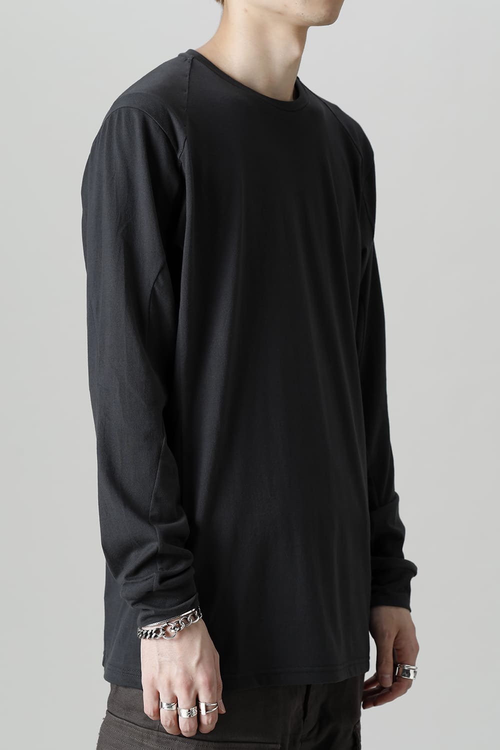 Long sleeve Egyptian cotton Interlock jersey (SUVIN) Petrolio