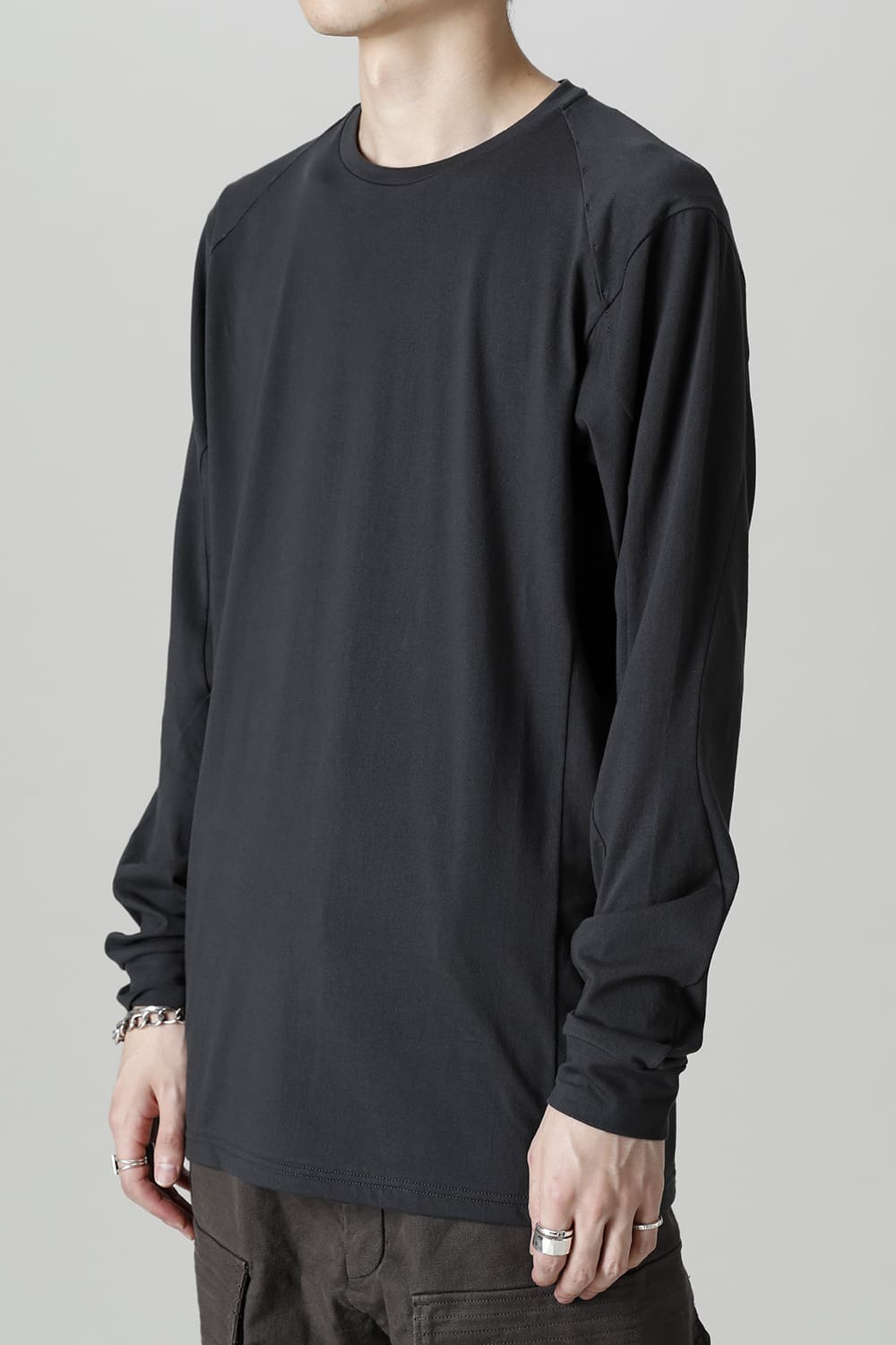 Long sleeve Egyptian cotton Interlock jersey (SUVIN) Petrolio