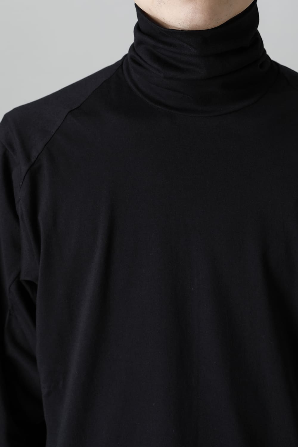 High neck Egyptian cotton Interlock jersey (SUVIN) Black
