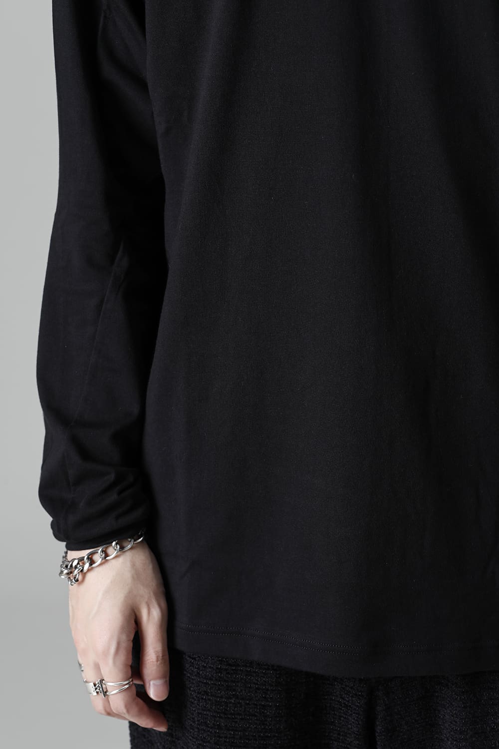 High neck Egyptian cotton Interlock jersey (SUVIN) Black