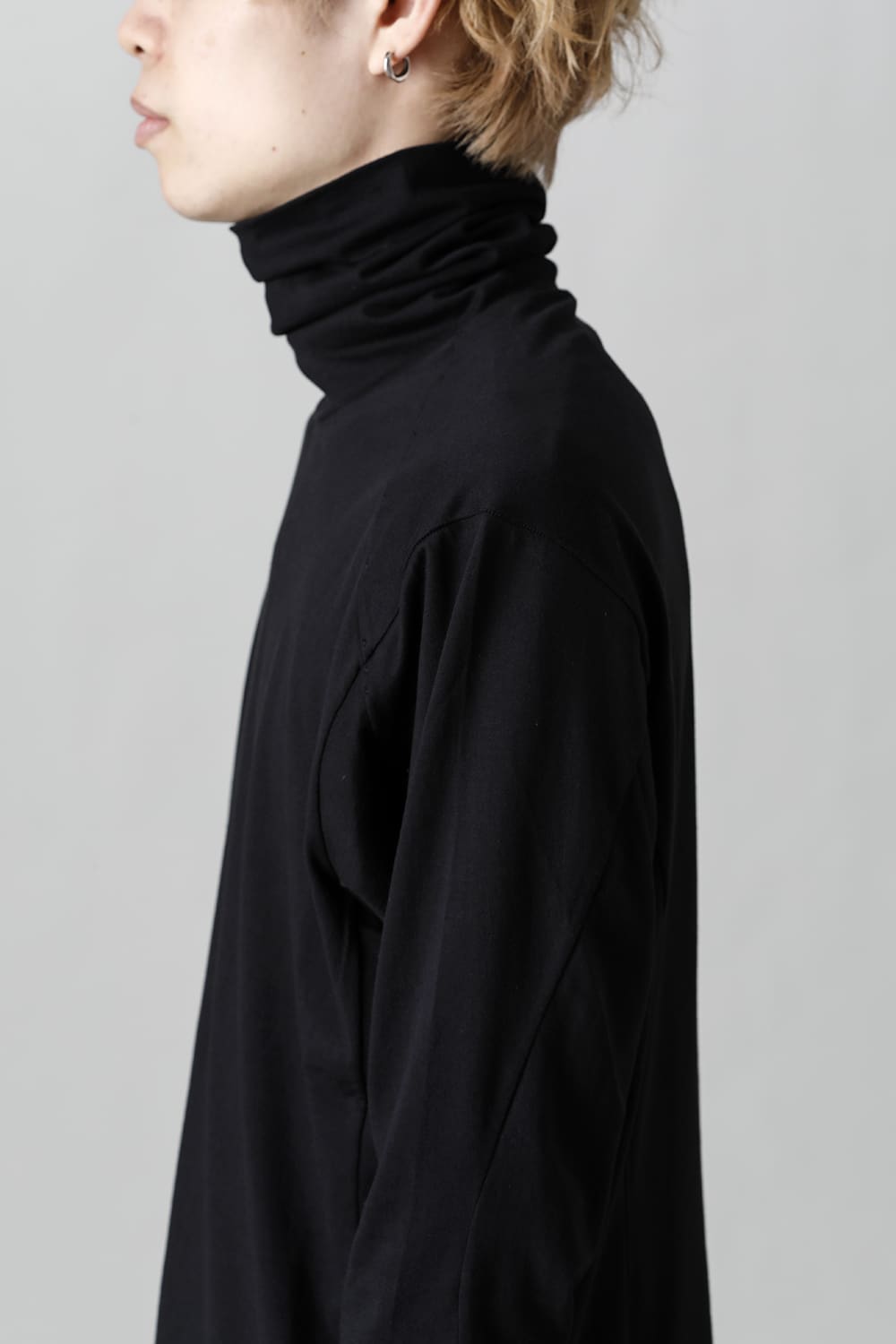 High neck Egyptian cotton Interlock jersey (SUVIN) Black