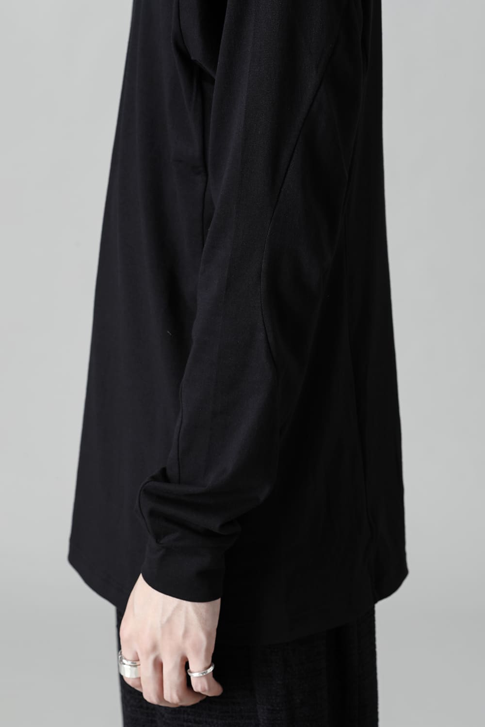 High neck Egyptian cotton Interlock jersey (SUVIN) Black