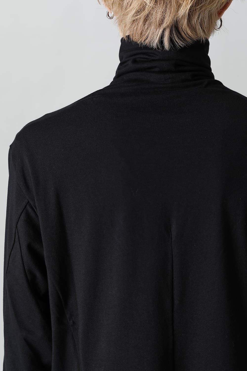 High neck Egyptian cotton Interlock jersey (SUVIN) Black