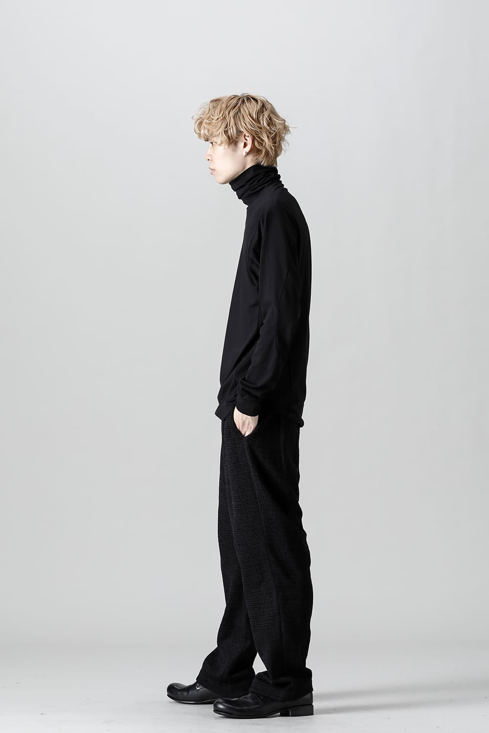 High neck Egyptian cotton Interlock jersey (SUVIN) Black