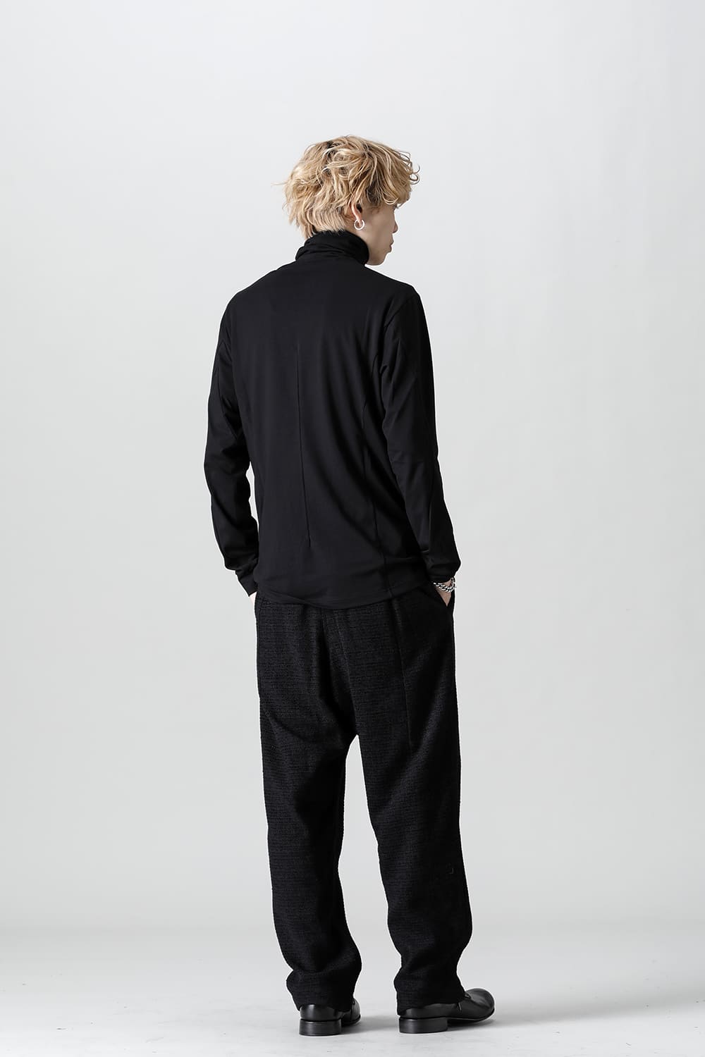 High neck Egyptian cotton Interlock jersey (SUVIN) Black