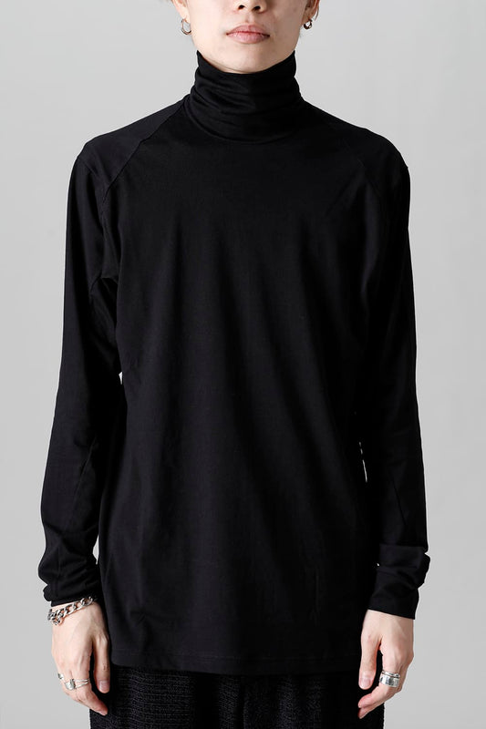 High neck Egyptian cotton Interlock jersey (SUVIN) Black