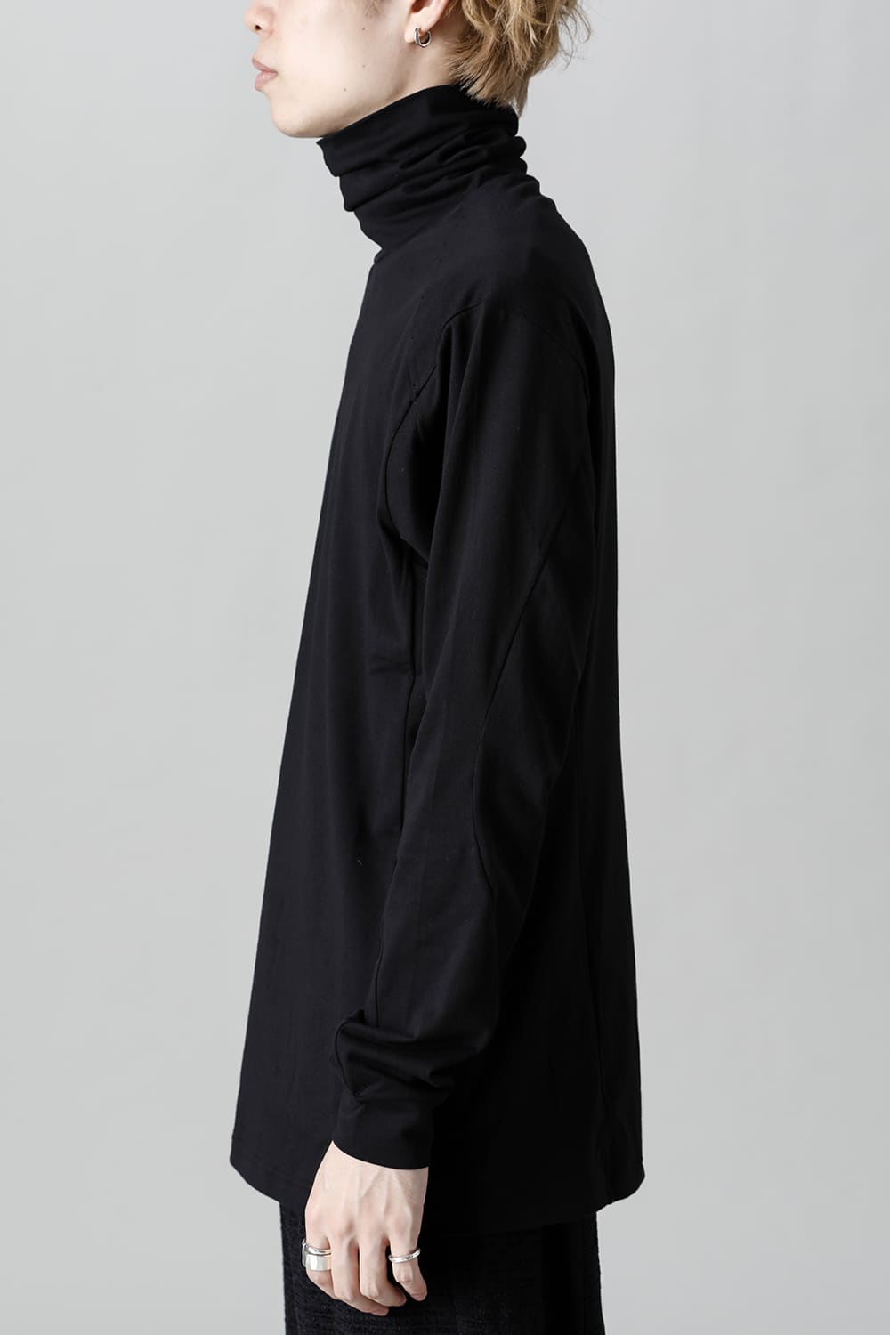 High neck Egyptian cotton Interlock jersey (SUVIN) Black