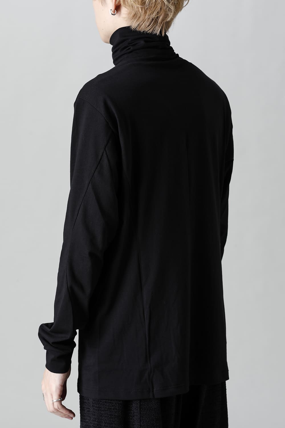 High neck Egyptian cotton Interlock jersey (SUVIN) Black