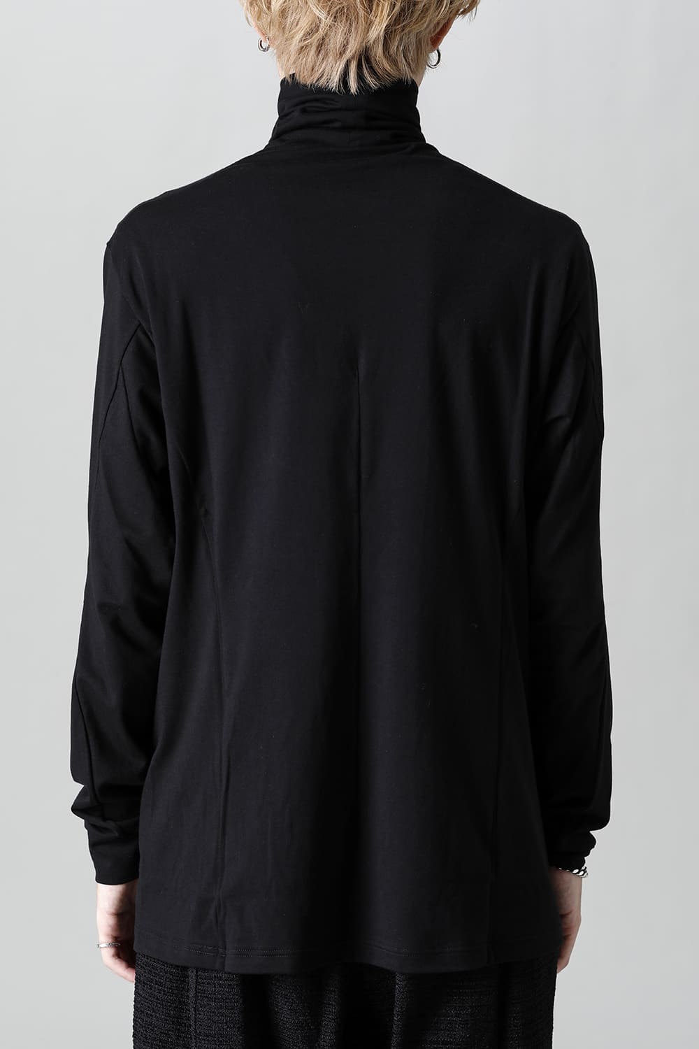 High neck Egyptian cotton Interlock jersey (SUVIN) Black