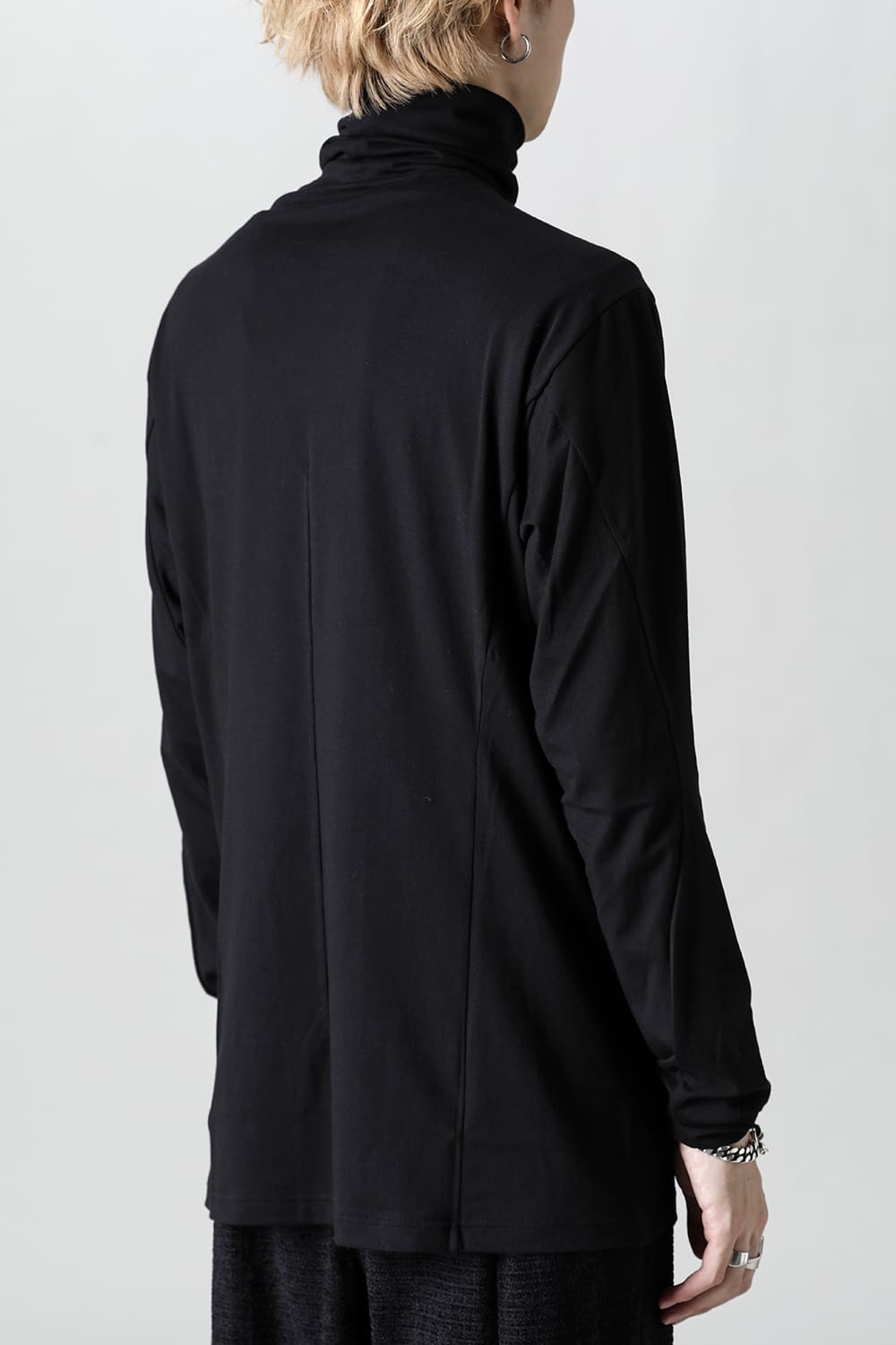 High neck Egyptian cotton Interlock jersey (SUVIN) Black
