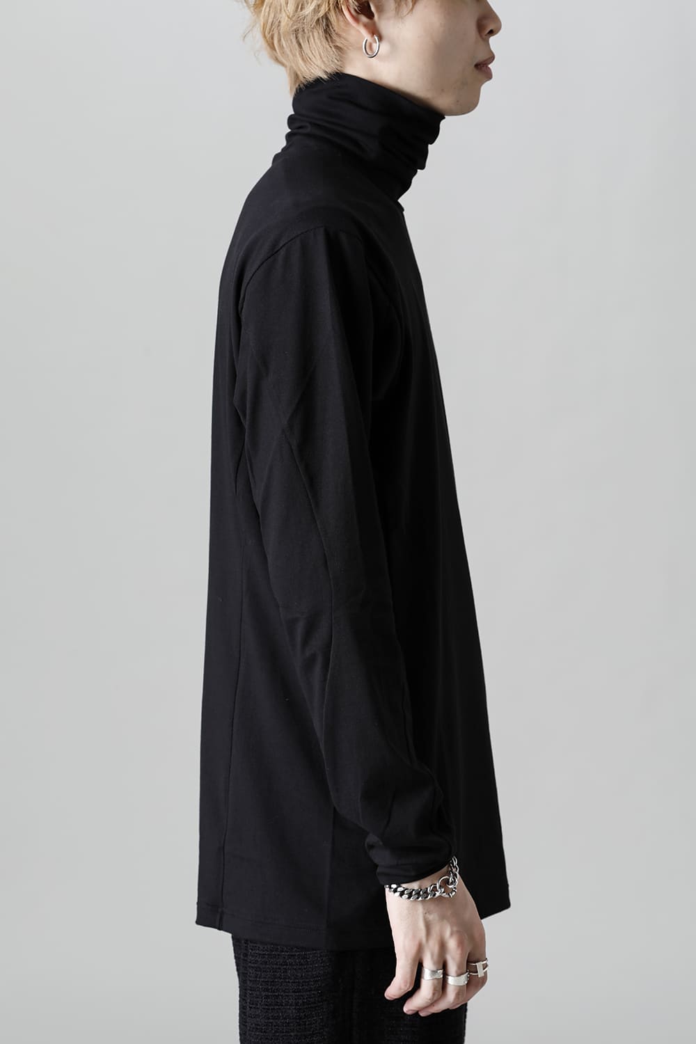 High neck Egyptian cotton Interlock jersey (SUVIN) Black