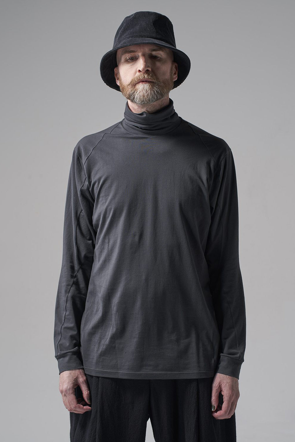 High neck Egyptian cotton Interlock jersey (SUVIN) Petrolio