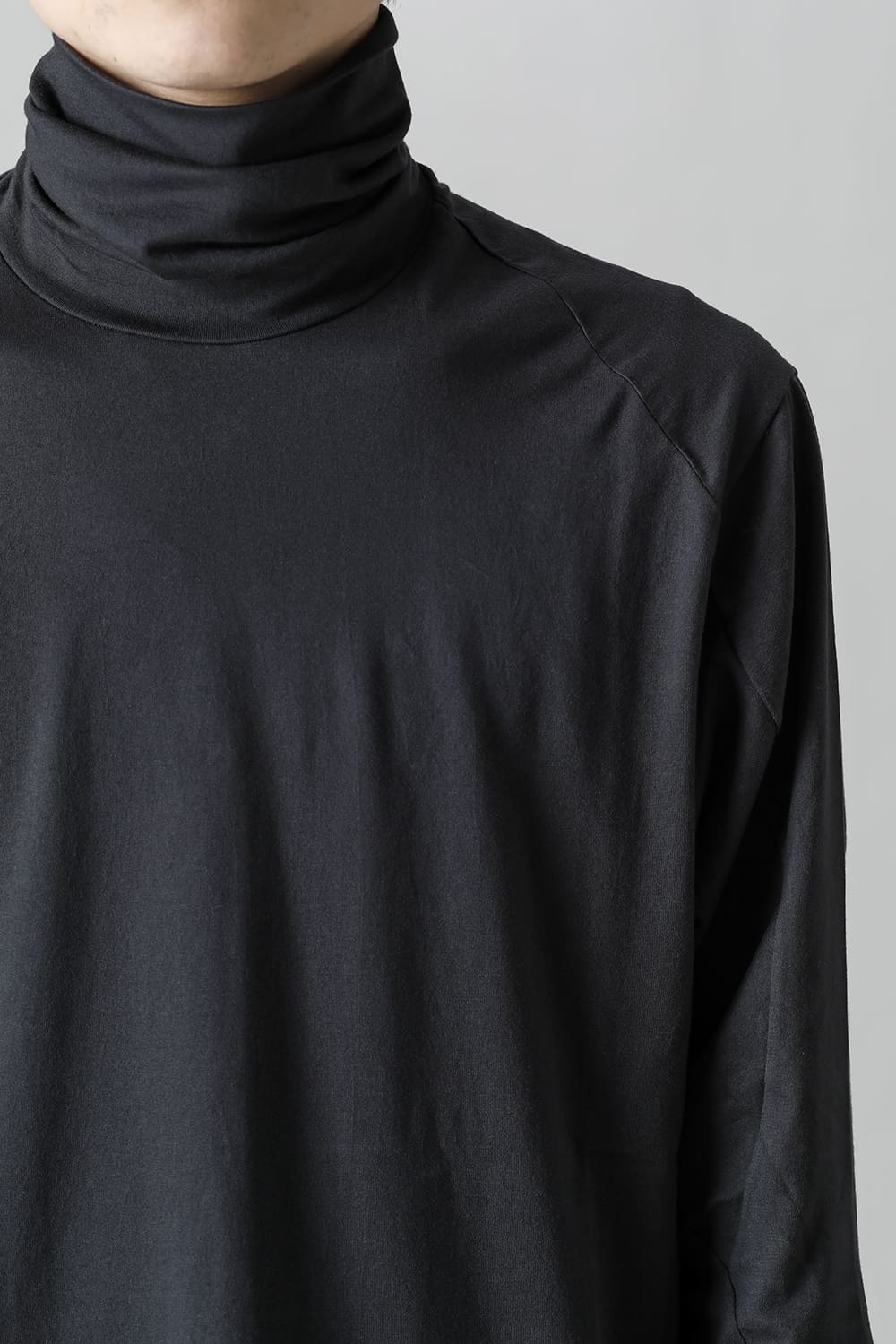 High neck Egyptian cotton Interlock jersey (SUVIN) Petrolio