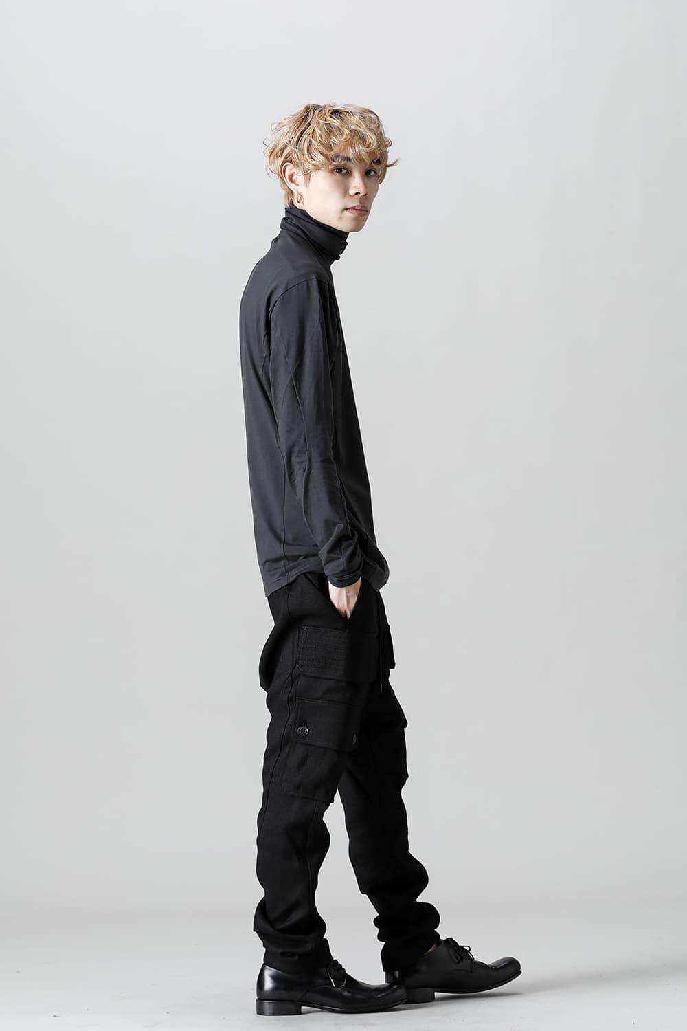 High neck Egyptian cotton Interlock jersey (SUVIN) Petrolio