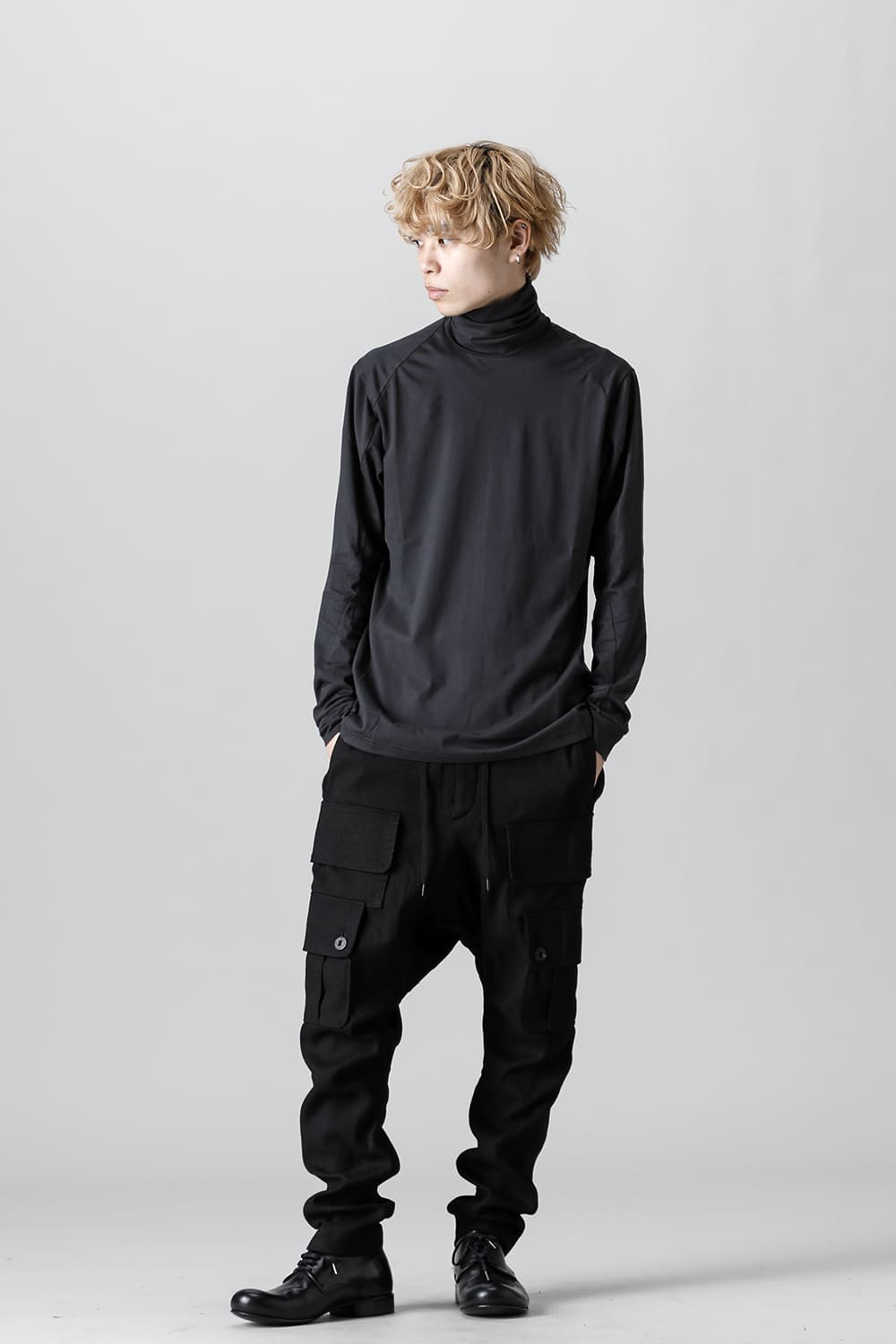 High neck Egyptian cotton Interlock jersey (SUVIN) Petrolio